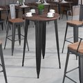 Flash Furniture Round Black Metal Bar Table, 30 CH-51090-40M1-BK-GG